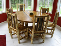 round log dining table